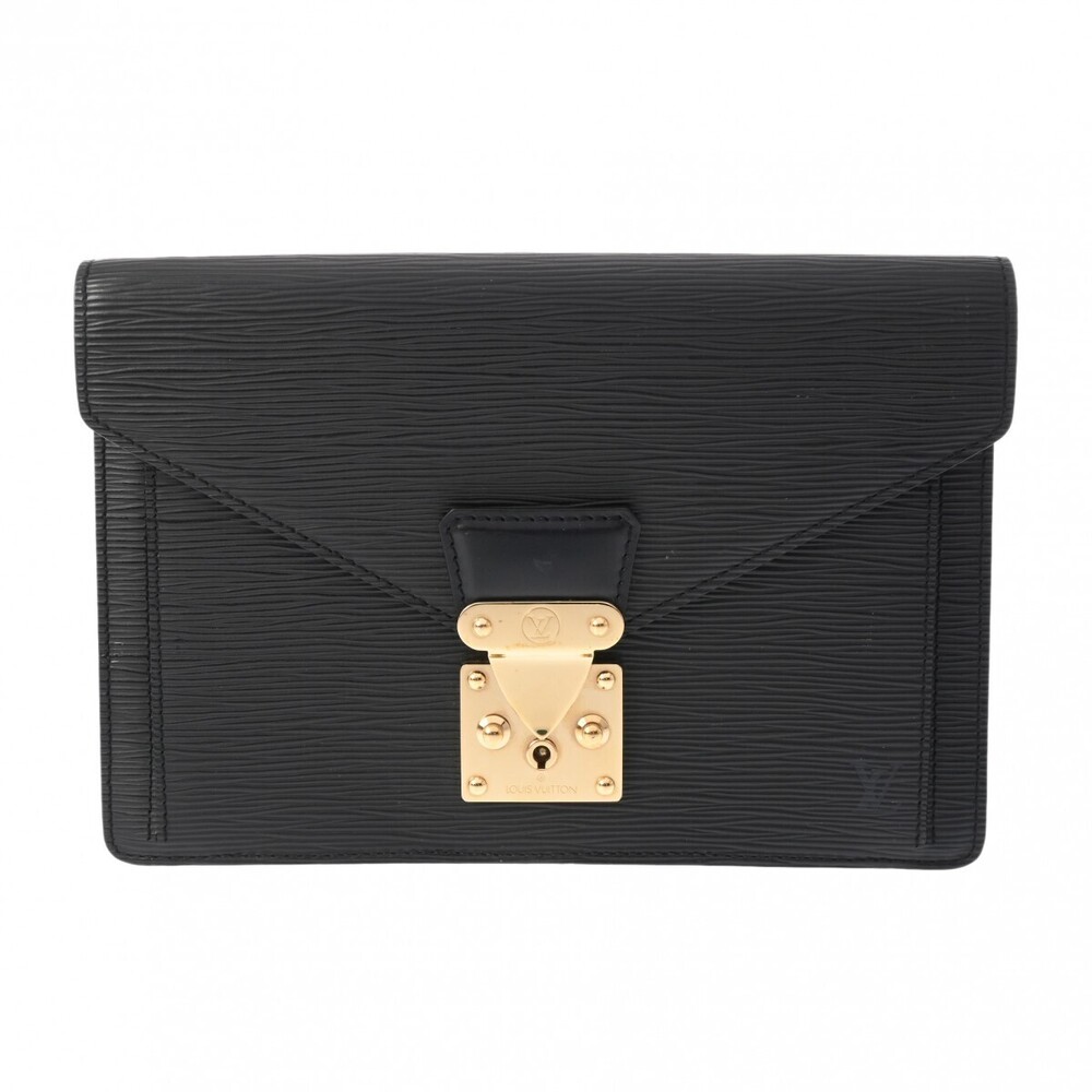 Louis Vuitton Epi Series Dragonne Clutch Bag Noir Black Leather Shoulder